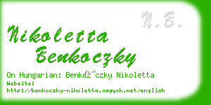 nikoletta benkoczky business card